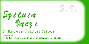 szilvia vaczi business card